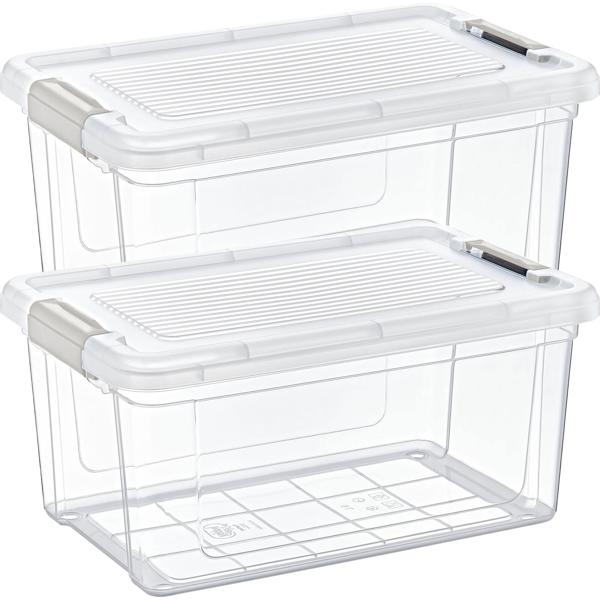 2er-Set Vorratsbox 9L transparent - Hygienische Aufbewahrung für Müsli, Mehl, Zucker, Reis - Mit Deckel - Schutz vor Motten & Staub