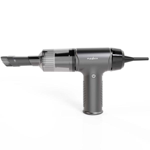 2in1 Akku Handstaubsauger & Luftgebläse: schwarz, 90W, 8000Pa, 7 Düsen-Aufsätze - Stark, vielseitig, kabellos für Auto, PC & Haushalt