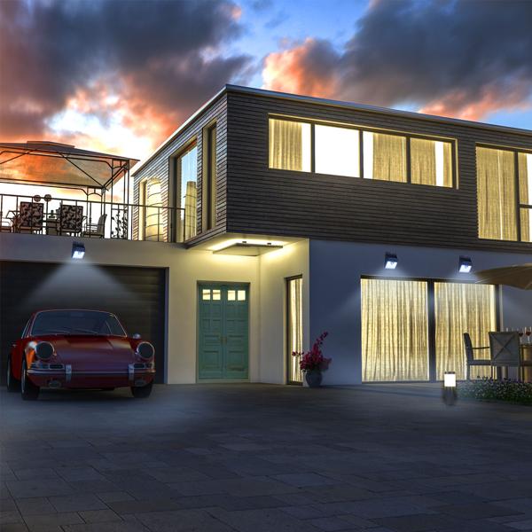 Effizienter LED-Solar-Wandstrahler mit Bewegungssensor: 50 Lumen, IP44 – Helles & energiesparendes Aussenlicht mit automatischer Aktivierung