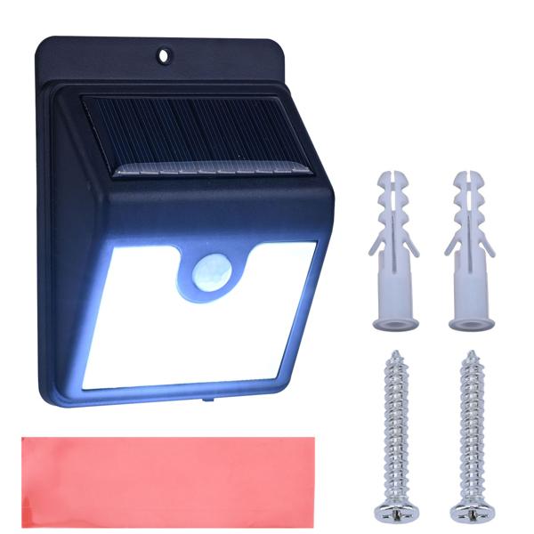 Effizienter LED-Solar-Wandstrahler mit Bewegungssensor: 50 Lumen, IP44 – Helles & energiesparendes Aussenlicht mit automatischer Aktivierung