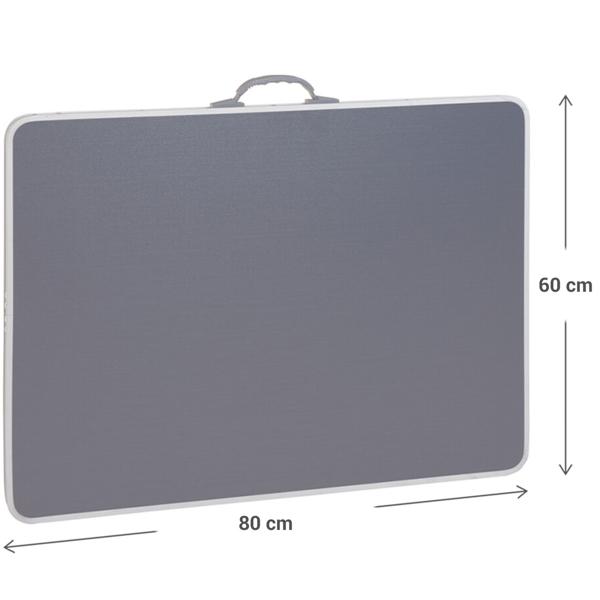 Stabiler Camping Klapptisch wetterfest – Perfekt für maximale Mobilität & Abenteuer – Grau, 80 x 60 cm, Hochwertiges Alu-Kunststoff