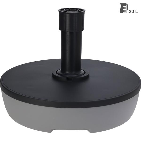 Robuster Sonnenschirmständer (20L) - befüllbar mit Wasser/Sand, schwarz-grau -  für einen sicheren Stand Ihres Sonnenschirms bei Wind & Wetter
