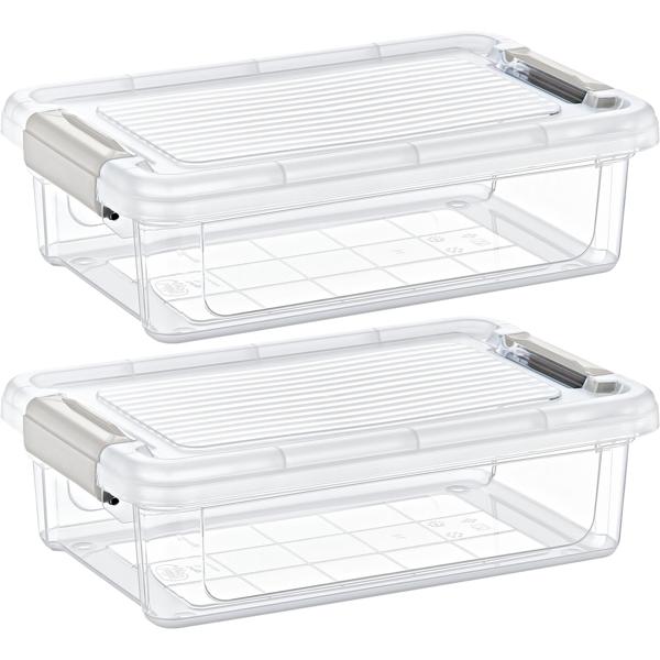 2er-Set Vorratsbox 3L transparent mit Klippverschluss - Ideal für Müsli Mehl Zucker Reis - Hygienisch - Schutz vor Motten Staub