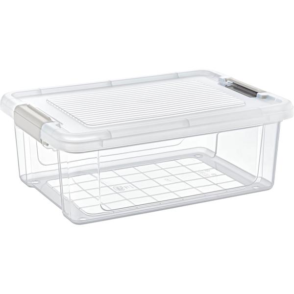 3er-Set Praktische 12 Liter Aufbewahrungsbox mit Deckel, 41,3 x 29,2 x 15,3 cm, Premium Qualität, stabile Vorratsbox für Ordnung im Haus, klarer Blick