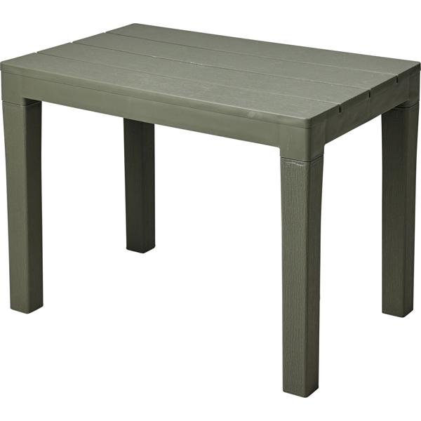 2er-Set Garten- und Balkon-Beistelltisch aus witterungsbeständigem Kunststoff, grün, 60 x 45 x 39 cm, Wetterfester Outdoor-Tisch