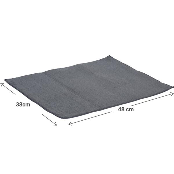 Abtropfmatte mit Geschirrständer - Mikrofasertuch inklusive, Geschirrtrockengestell mit Rillen, Halterungen für Gläser - 48x38cm, ideal für Küche & Camping