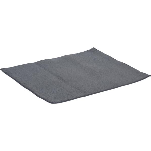 Abtropfmatte mit Geschirrständer - Mikrofasertuch inklusive, Geschirrtrockengestell mit Rillen, Halterungen für Gläser - 48x38cm, ideal für Küche & Camping