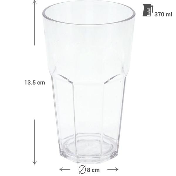 4er-Set Bruchsichere Trinkläser aus Kunststoff, 370 ml, Ideal für Gartenpartys, Camping & mehr, Wiederverwendbar, leicht & spülmaschinenfest