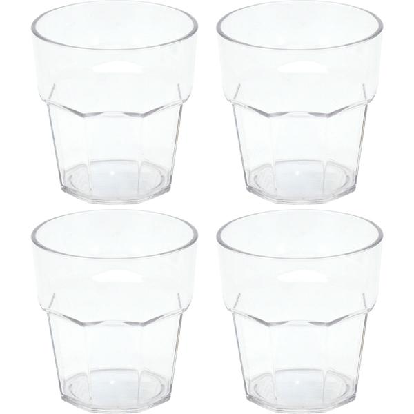 4er-Set Bruchsichere Trinkgläser aus Kunststoff, 275 ml, Ideal für Gartenpartys, Camping & mehr, wiederverwendbar, leicht & spülmaschinenfest