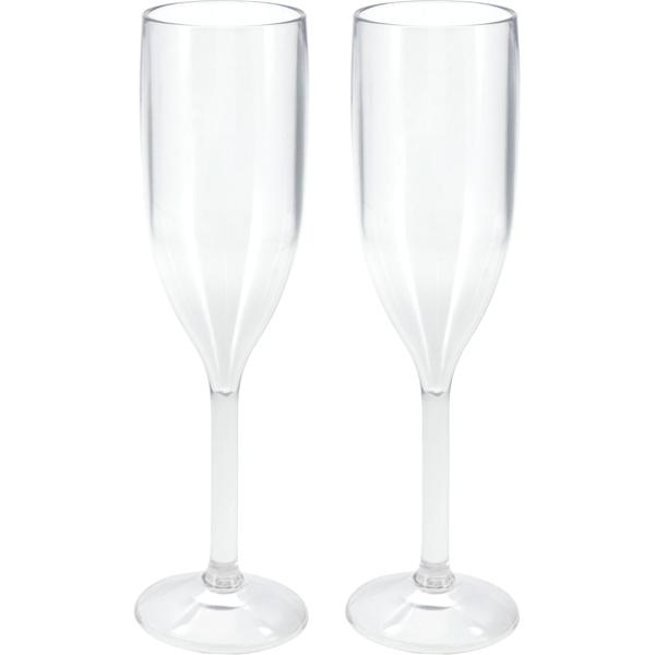 2er-Set Bruchsichere Sektgläser aus Kunststoff, 165 ml, Ideal für Gartenpartys, Camping & mehr, Wiederverwendbar, leicht & spülmaschinenfest