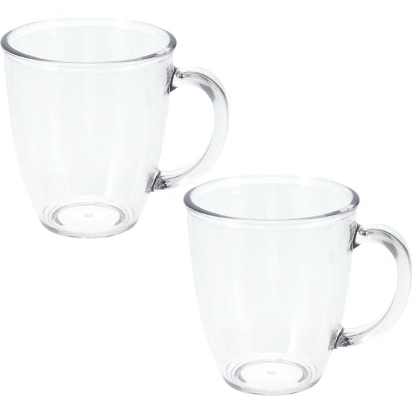 2er-Set Bruchsichere Tasse aus Kunststoff, 380 ml, Ideal für Gartenpartys, Camping & mehr, Wiederverwendbar, leicht & spülmaschinenfest