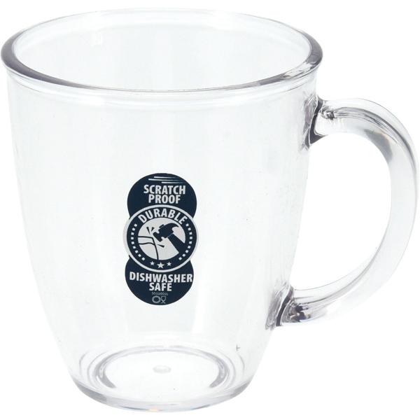 4er-Set Tasse Kunststoff 380ml - bruchsicher & spülmaschinengeeignet - ideal für Camping Picknick Partys Outdoor-Einsatz mit transparenter Glas-Optik