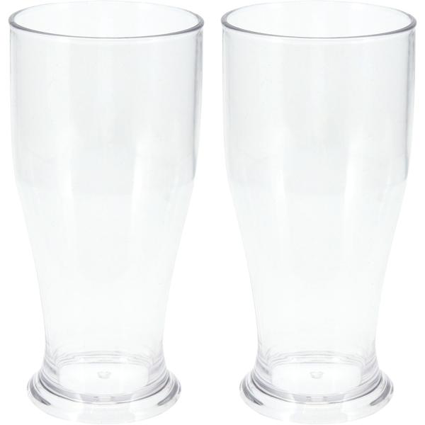 2er-Set Bruchsichere Biergläser aus Kunststoff, 520 ml, Ideal für Gartenpartys, Camping & mehr, Wiederverwendbar, leicht & spülmaschinenfest