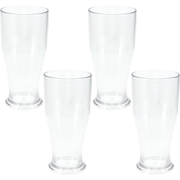 4er-Set Bruchsichere Biergläser aus Kunststoff, 520 ml, Ideal für Gartenpartys, Camping & mehr, Wiederverwendbar, leicht & spülmaschinenfest