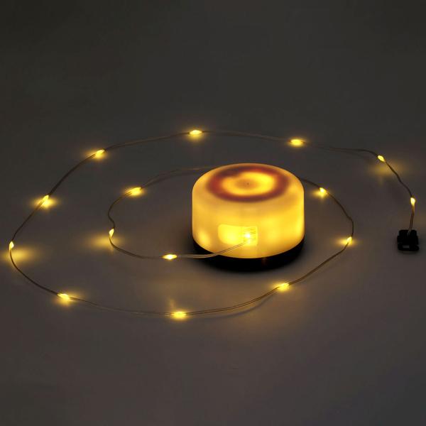 Vielseitige 2in1 Akku Campingleuchte mit 10m LED Lichterkette (7 Modi, 100 LEDs): Deko für Zelt & Garten, für unvergessliche Outdoor Abende