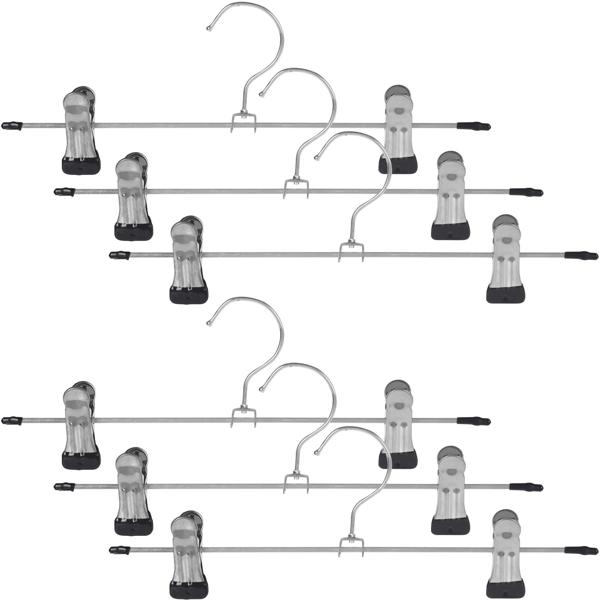 Platzsparendes 6er-Set Hosenbügel aus robustem Metall – rutschfest, stabil - ideal für Jeans, Anzughosen & mehr. Perfekte Kleiderschrank-Organisation