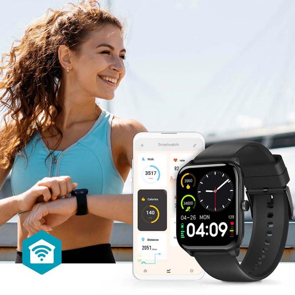 Profi Fitness SmartWatch Bluetooth, multicolor Touch Display, schwarz, Fitnesstracker m. 20 Sportmodi, Schlafüberwachung, Herzfrequenz, Taschenlampe