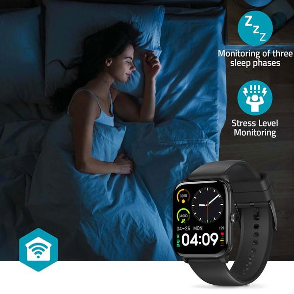 Profi Fitness SmartWatch Bluetooth, multicolor Touch Display, schwarz, Fitnesstracker m. 20 Sportmodi, Schlafüberwachung, Herzfrequenz, Taschenlampe