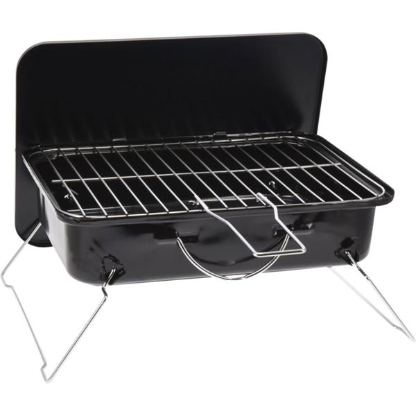 Klappbarer Holzkohlegrill, Edelstahl Rost, 35x25cm, schwarz – Mobiler Grillspass für Camping, Balkon & Picknick