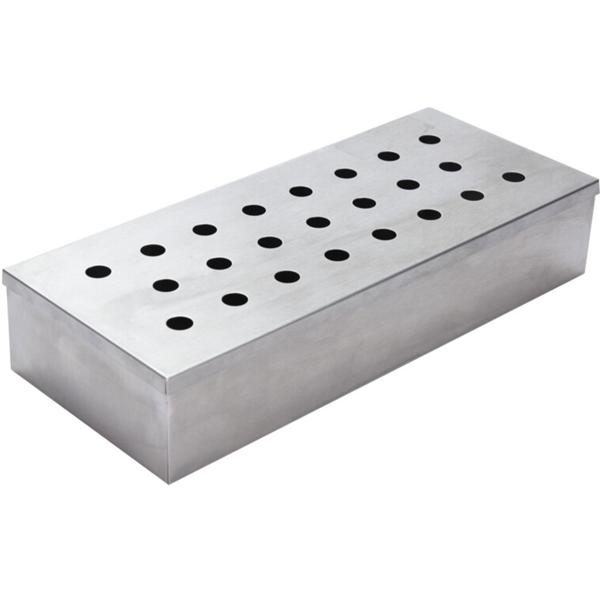 Räucherbox Edelstahl - Für geschmackvolle Grillvariationen Holzkohle & Gasgrills - 23 Löcher, 240x100x45mm, 300g