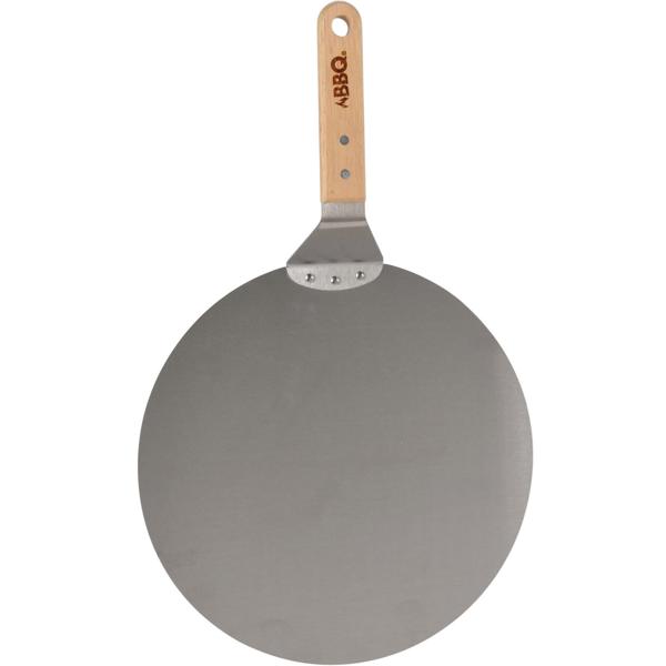 Pizza-Set aus Edelstahl Pizzaschaufel Ø 30,5 cm mit Holzgriff & Pizzaschneider aus Edelstahl, Pizzaroller, 22 cm