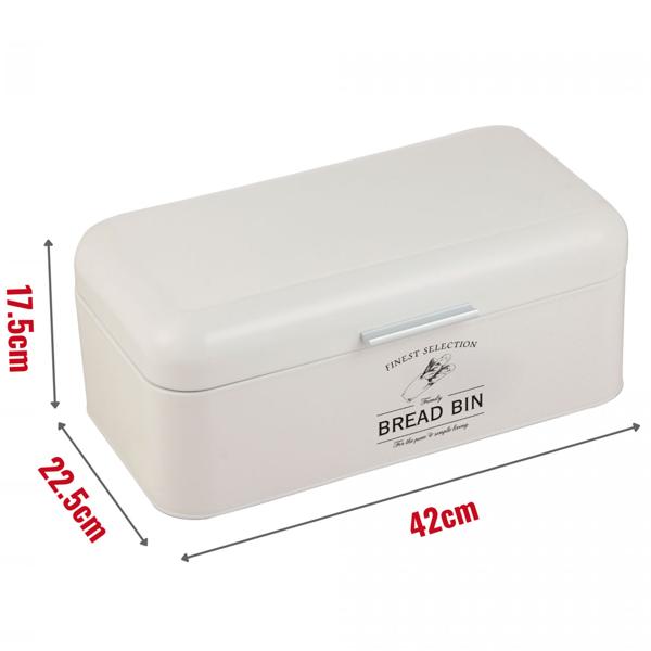 Dekoratives Vintage-Vorratsbehälter-Set: Weisse Brotbox, Kaffeedose, Zuckerdose, Teedose mit Aufdruck, für nostalgische & stilvolle Aufbewahrung