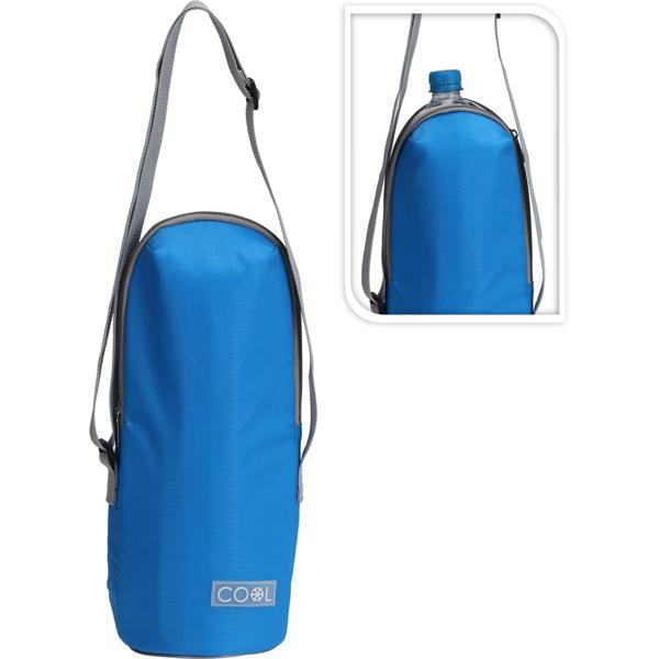 Kompakte Kühltasche für 1,5 Liter Flasche mit Schultergurt, blau: isoliert & leicht zu transportieren, ideal für Arbeit, Picknick & unterwegs