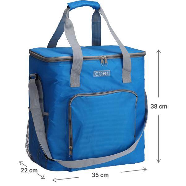 Kühltasche 30 Liter mit Schultergurt und Tragegriff (blau) - Ideal für Picknick, Arbeit & Ausflug - Hält Getränke & Essen zuverlässig kühl - Praktisch & leicht