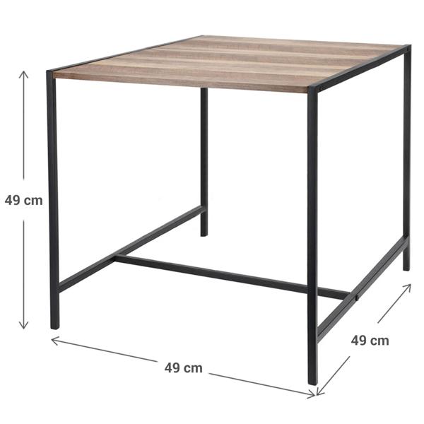 Beistelltisch Quadratisch Holzoptik - schwarz, 49 x 49 x 49cm - moderner Tisch, Seitentisch, Wohnzimmertisch - elegantes Design für jede Einrichtung