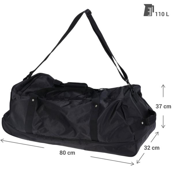 Grosse 110L Reisetasche mit Rollen, schwarz: Bequemer Transport für lange Reisen, leichtläufig & abschliessbar, Ihr idealer Reisebegleiter