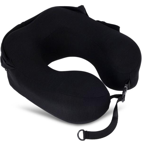 Innovatives Memory Schaum Nackenkissen mit Haube, schwarz – Waschbarer Bezug, ergonomisch – Für maximalen Komfort & erholsamen Schlaf