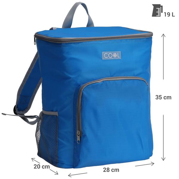 Kühlrucksack, Polyester-Ripstop-Gewebe, 19 l, hält Lebensmittel & Getränke stundenlang kühl, ideal für Picknick, Camping & Festivals