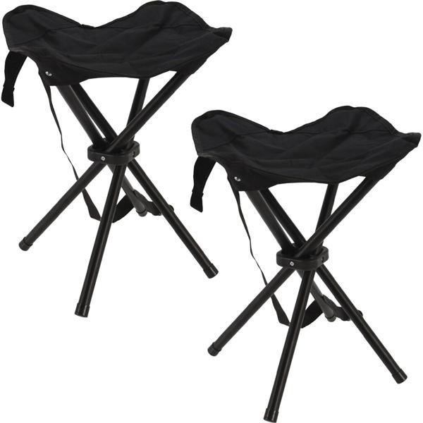 2er-Set Camping-Falthocker mit Tragetasche, 40 cm Sitzhöhe - stabiler Mini-Faltstuhl bis 110 kg belastbar 