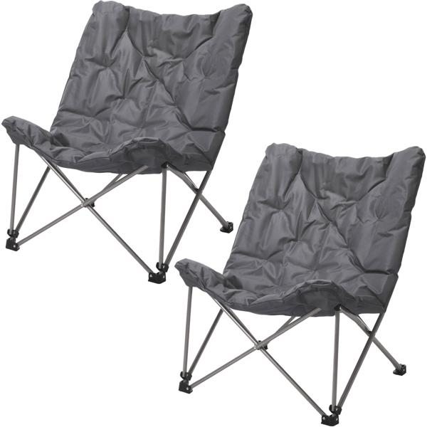 2er-Set Gepolsterter Campingstuhl, klappbar, robust, leicht & platzsparend, Ideal für Camping, Outdoor & Festivals