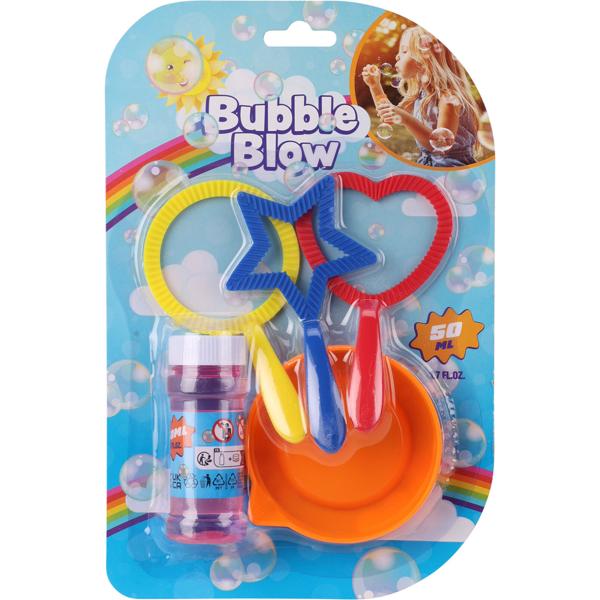 Farbenfrohes Seifenblasen-Set mit 3 unterschiedlichen Blasringen und 50ml Seifenblasenflüssigkeit, ideal für Gartenpartys, Hochzeiten und Kindergeburtstage