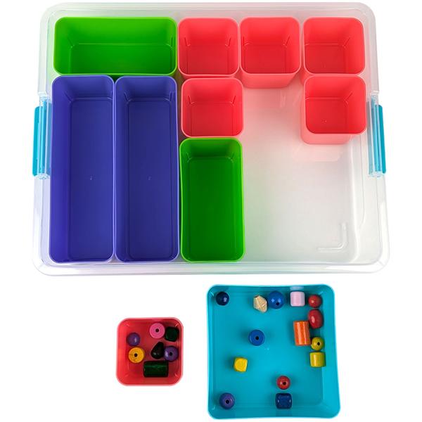 Praktische Sortierkiste mit 11 entnehmbaren Einsätzen: Perfekte Ordnung für Schrauben, Perlen & Co., robust & platzsparend für Werkstatt, Haushalt & Hobby