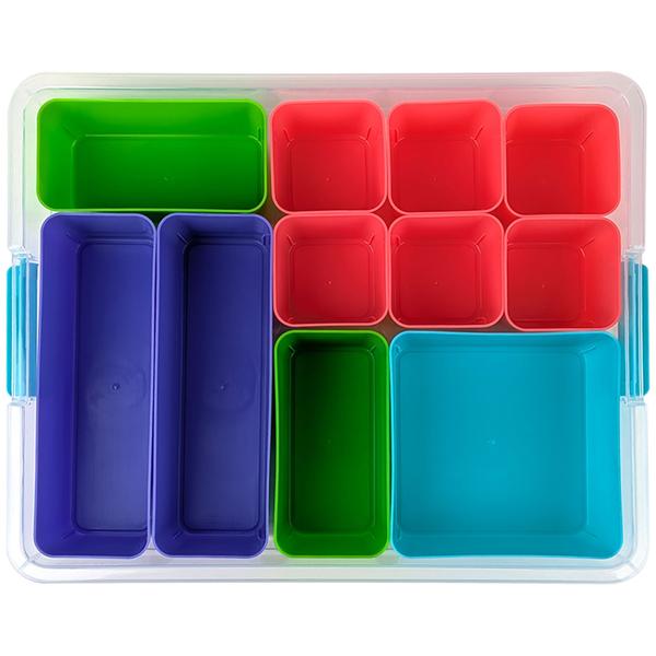 Praktische Sortierkiste mit 11 entnehmbaren Einsätzen: Perfekte Ordnung für Schrauben, Perlen & Co., robust & platzsparend für Werkstatt, Haushalt & Hobby