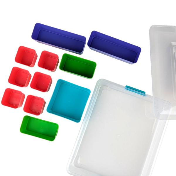 Praktische Sortierkiste mit 11 entnehmbaren Einsätzen: Perfekte Ordnung für Schrauben, Perlen & Co., robust & platzsparend für Werkstatt, Haushalt & Hobby