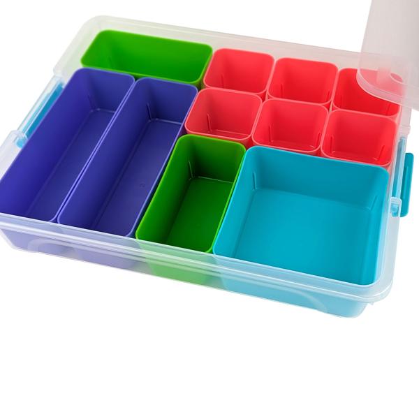 Praktische Sortierkiste mit 11 entnehmbaren Einsätzen: Perfekte Ordnung für Schrauben, Perlen & Co., robust & platzsparend für Werkstatt, Haushalt & Hobby