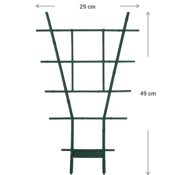 2er-Set Fächerspalier/Pflanzgitter, grün, 49 x 29 cm, für Kletterpflanzen & Rankgewächse, Robuste Rankhilfe für Wohnung, Garten, Balkon & Terrasse