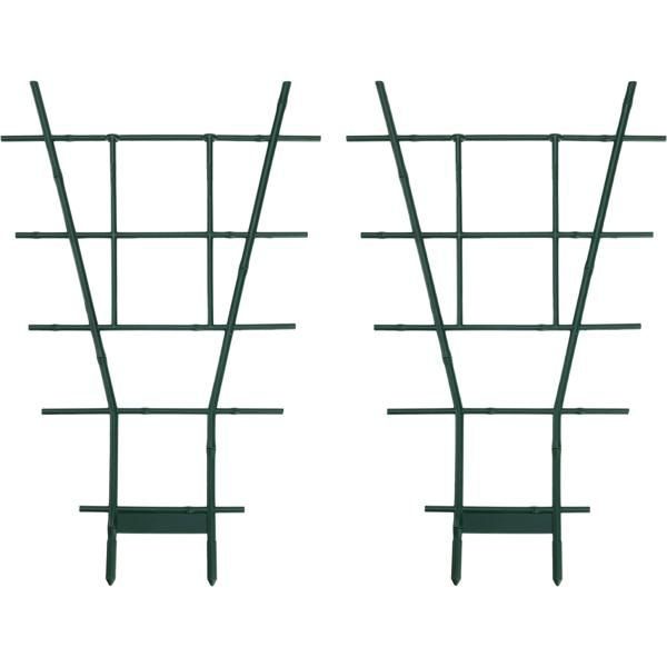 2er-Set Fächerspalier/Pflanzgitter, grün, 49 x 29 cm, für Kletterpflanzen & Rankgewächse, Robuste Rankhilfe für Wohnung, Garten, Balkon & Terrasse