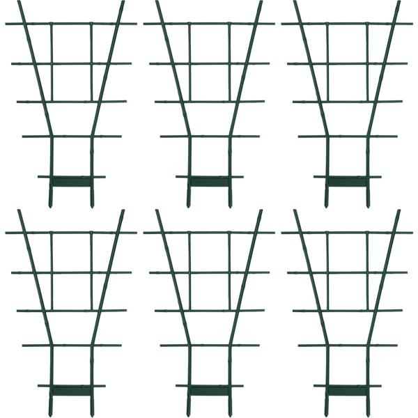 6er-Set Fächerspalier/Pflanzgitter, grün, 49 x 29 cm, für Kletterpflanzen & Rankgewächse, Robuste Rankhilfe für Wohnung, Garten, Balkon & Terrasse