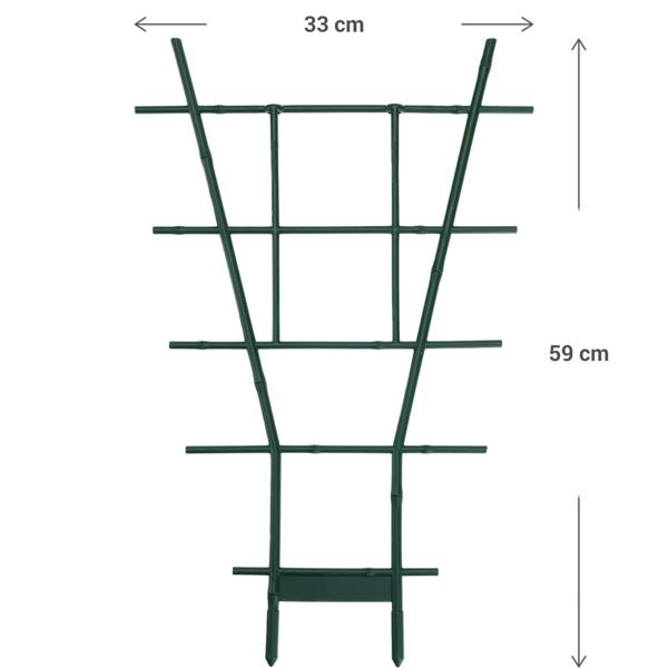 Stabiles Fächerspalier Pflanzgitter, grün, 59 x 33 cm, wetterfest, dekorativ & stabil für Kletterpflanzen, Garten & Balkon, langlebig