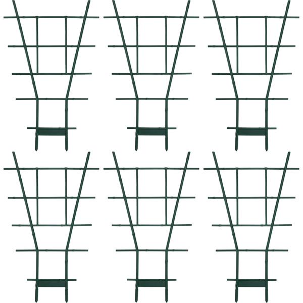 6er-Set Stabiles Fächerspalier Pflanzgitter, grün, 59 x 33 cm, wetterfest, dekorativ & stabil für Kletterpflanzen, Garten & Balkon, langlebig