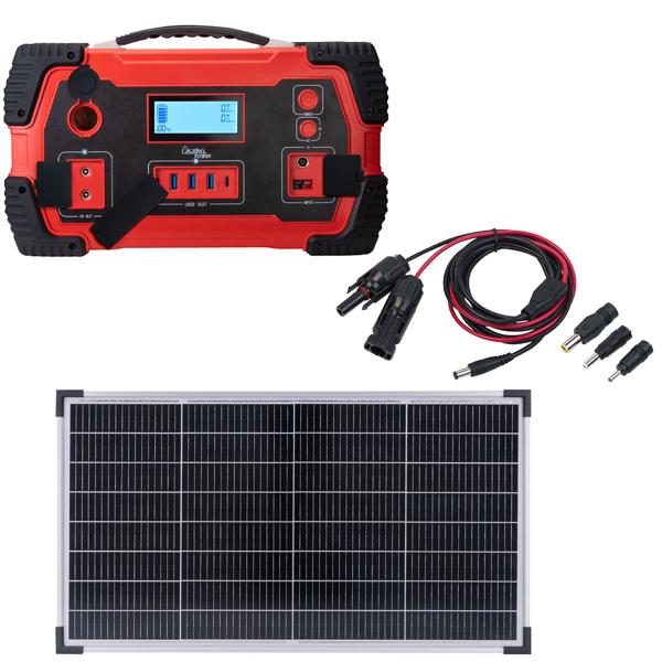 Tragbare Powerstation & Solar-Generator mit 800 Wh, inkl. mobiles 60-Watt-Solarpanel, ideal für Camping, Outdoor-Abenteuer & Notstromversorgung