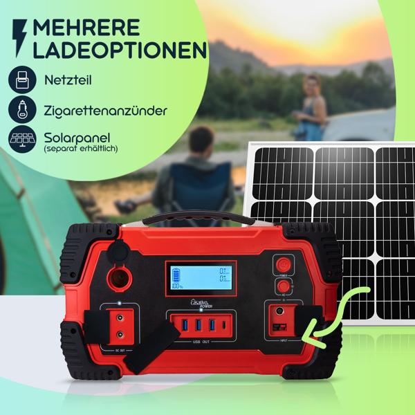 Leistungsstarke tragbare Powerstation & Solar-Generator mit 800 Wh, inkl. 110-Watt-Solarpanel, ideal für Camping, Outdoor & Notstromversorgung