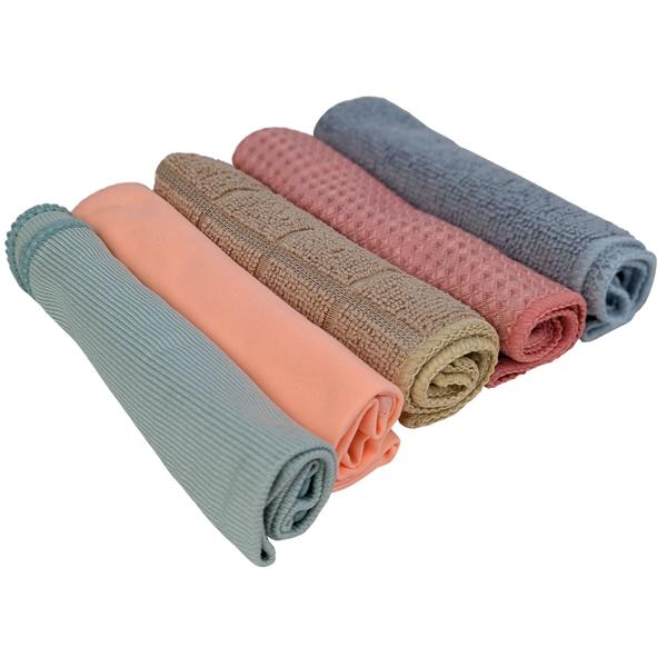 Mikrofaser-Reinigungstücher mit unterschiedlicher Struktur, 5-tlg. - fusselfrei, 30 x 30 cm, Multifunktional für Küche, Bad, Auto, Fenster