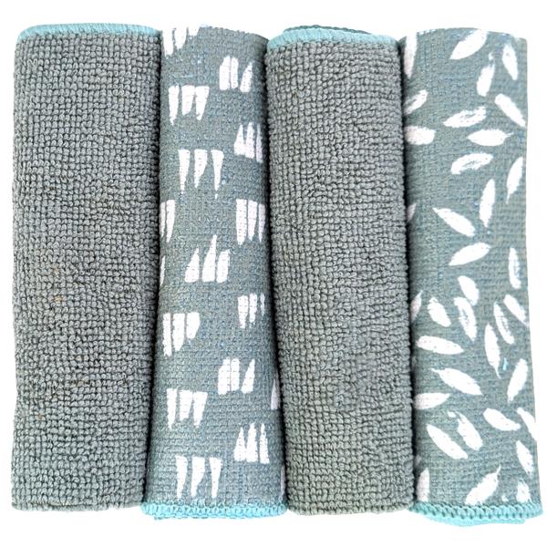 Mikrofaser-Reinigungstücher, 4-tlg., fusselfrei, 30 x 30 cm, Multifunktional für Küche, Bad, Auto, Fenster