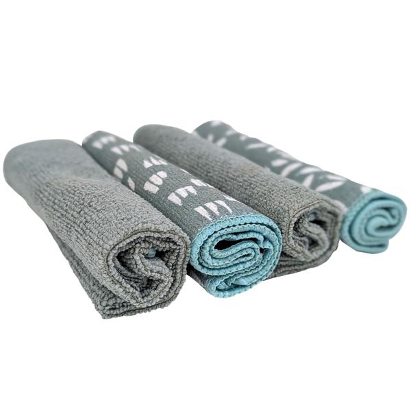 Mikrofaser-Reinigungstücher, 4-tlg., fusselfrei, 30 x 30 cm, Multifunktional für Küche, Bad, Auto, Fenster