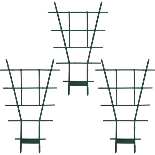 3er-Set stabiles Fächerspalier Pflanzgitter, grün, 38 x 24 cm, wetterfest, dekorativ & stabil für Kletterpflanzen, Garten & Balkon, langlebig